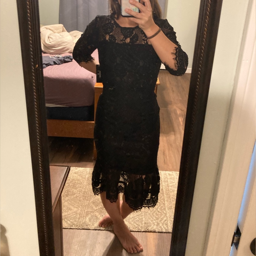 Lulus black midi dress